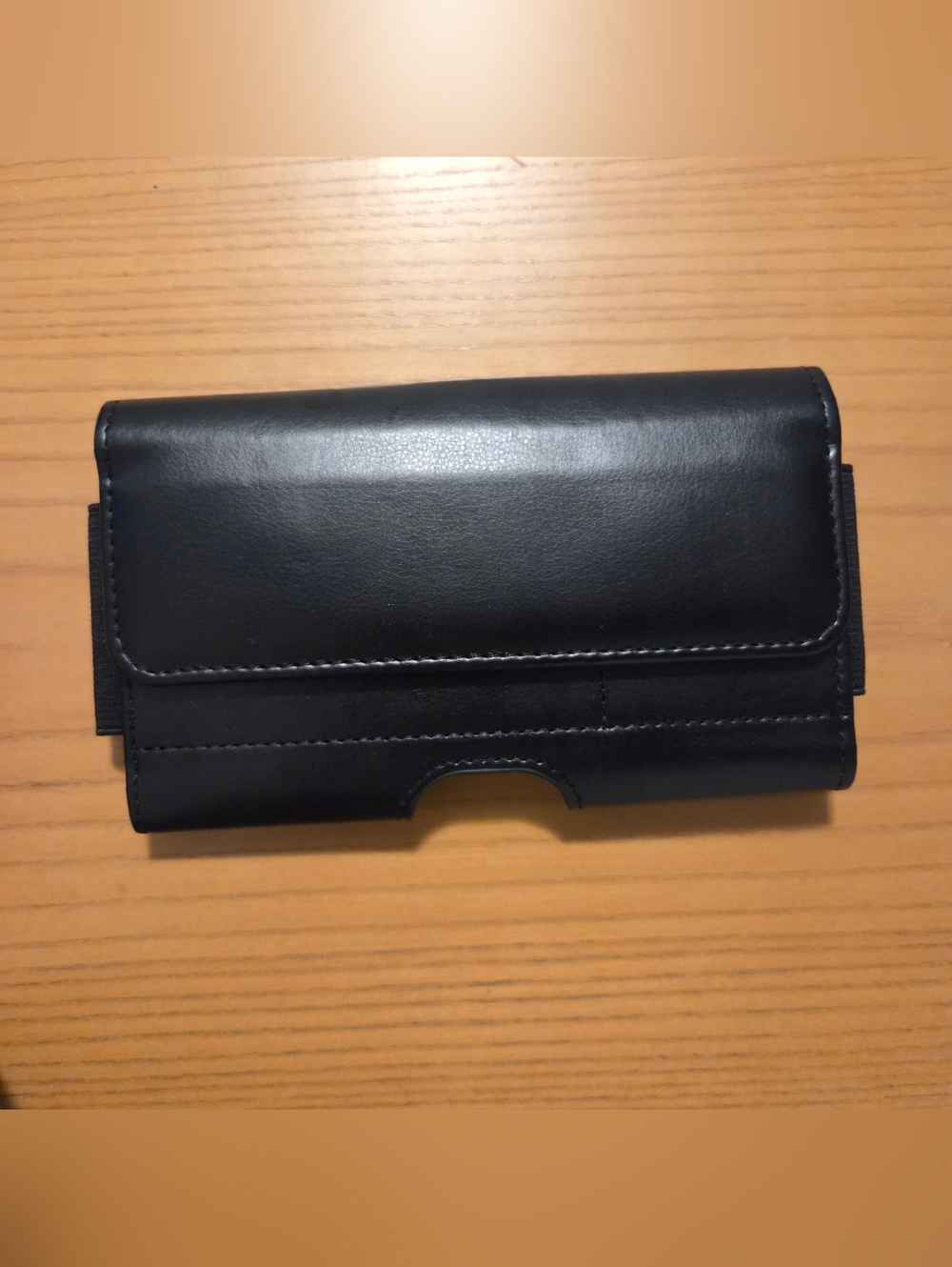 Black Leather Horizontal Belt Phone Case Holster